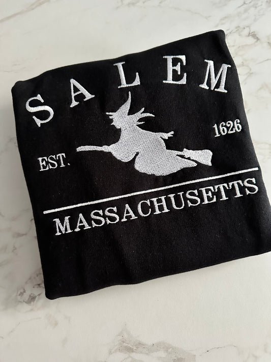 Salem Mass Witch Embroidered Sweatshirt